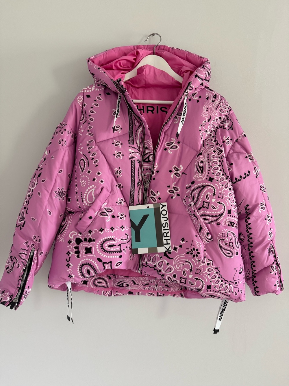 Khrisjoy Kids Pink Bandana Puffer Jacket – Size 12Y – New With Tags - Picture 9 of 17